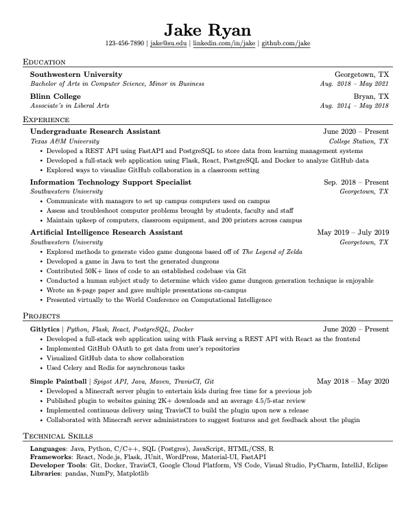 Resume preview